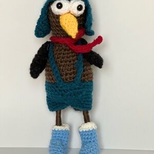 Colorful Crochet Bird Toy with Scarf
